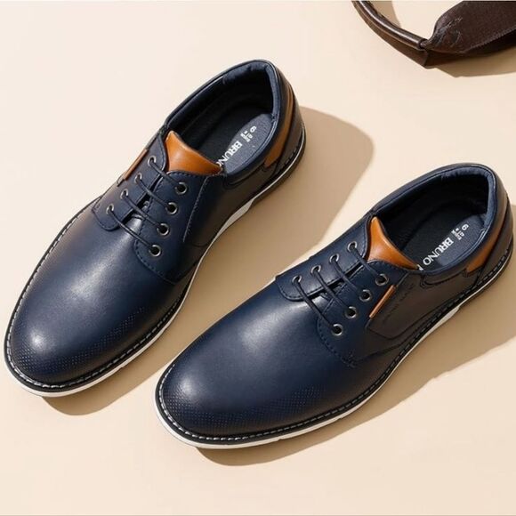 🩵NIB Blue Dressy Casual Oxford Shoes Men's Size 11 Wide